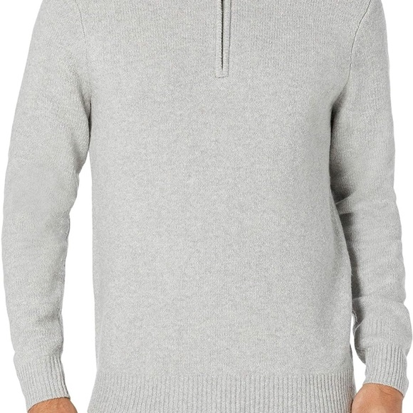 Gray Men's Long-Sleeve Soft Touch Quarter-Zip Sweater - Picture 3 of 6